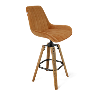 Барный стул SHT-ST37 / SHT-S93 (горчичный/браш.коричневый/черный муар) в Магадане