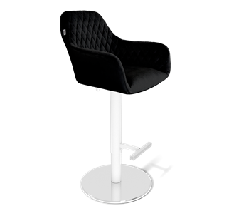 Барный стул SHT-ST38 / SHT-S128 (ночное затмение/хром/белый муар) в Магадане