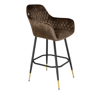 Барный стул SHT-ST38 / SHT-S148 (кофейный трюфель/черный муар/золото) в Магадане