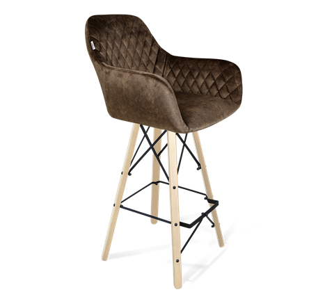 Барный стул SHT-ST38 / SHT-S80 (кофейный трюфель/прозрачный лак/черный) в Магадане - изображение