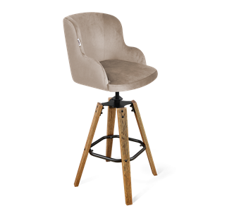 Барный стул SHT-ST39 / SHT-S93 (латте/браш.коричневый/черный муар) в Магадане