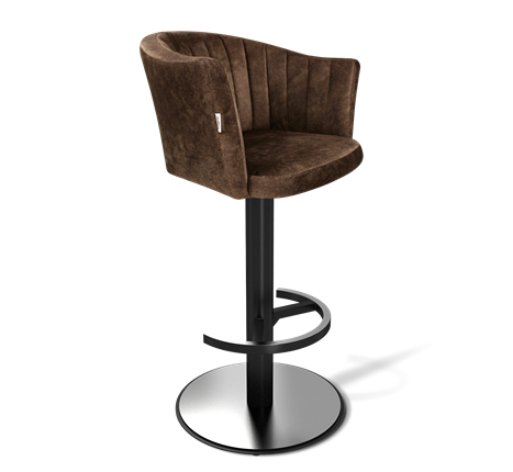 Барный стул SHT-ST42-1 / SHT-S137 (кофейный трюфель/стальной/черный муар) в Магадане - изображение