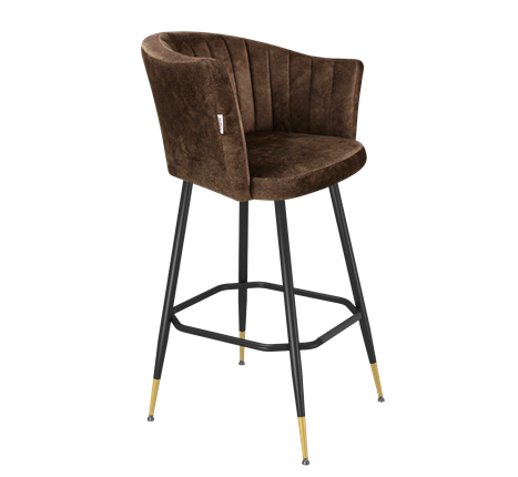 Барный стул SHT-ST42-1 / SHT-S148 (кофейный трюфель/черный муар/золото) в Магадане - изображение