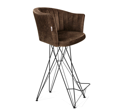 Барный стул SHT-ST42-1 / SHT-S66 (кофейный трюфель/черный муар) в Магадане - изображение