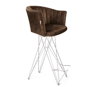 Барный стул SHT-ST42-1 / SHT-S66 (кофейный трюфель/хром лак) в Магадане - предосмотр