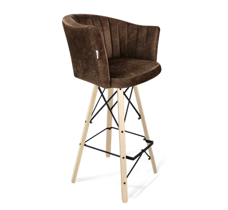 Барный стул SHT-ST42-1 / SHT-S80 (кофейный трюфель/прозрачный лак/черный муар) в Магадане - изображение