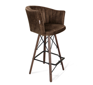 Барный стул SHT-ST42-1 / SHT-S80 (кофейный трюфель/темный орех/черный муар) в Магадане - предосмотр