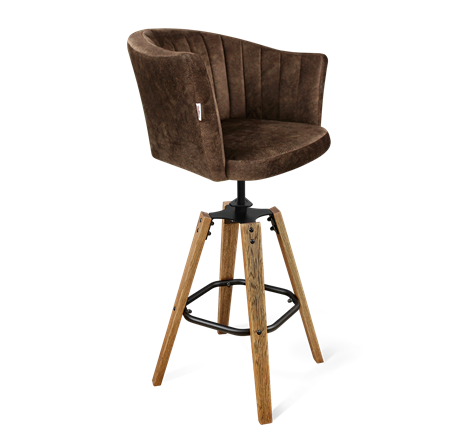 Барный стул SHT-ST42-1 / SHT-S93 (кофейный трюфель/браш.коричневый/черный муар) в Магадане - изображение