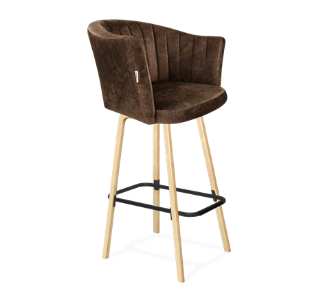 Барный стул SHT-ST42-1 / SHT-S94 (кофейный трюфель/прозрачный лак/черный муар) в Магадане - изображение