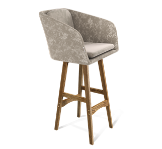 Барный стул SHT-ST43-1 / SHT-S65 (карамельный латте/дуб брашированный коричневый) в Магадане
