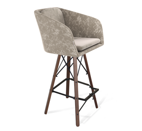 Барный стул SHT-ST43-1 / SHT-S80 (карамельный латте/темный орех/черный) в Магадане - изображение