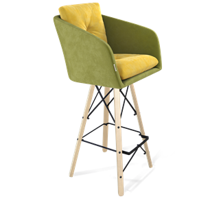 Барный стул SHT-ST43-2 / SHT-S80 (фисташковый десерт/прозрачный лак/черный) в Магадане - предосмотр