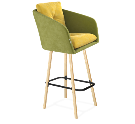 Барный стул SHT-ST43-2 / SHT-S94 (фисташковый десерт/прозрачный лак/черный муар) в Магадане - изображение