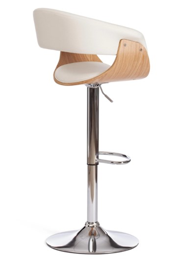Барный стул VIMTA (mod.4021S) белый/натуральный/хром арт.13660 в Магадане - изображение 2