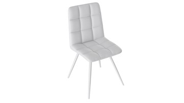 Обеденный стул Бруно (конус Т3), Белый муар/Кожзам Белый в Магадане