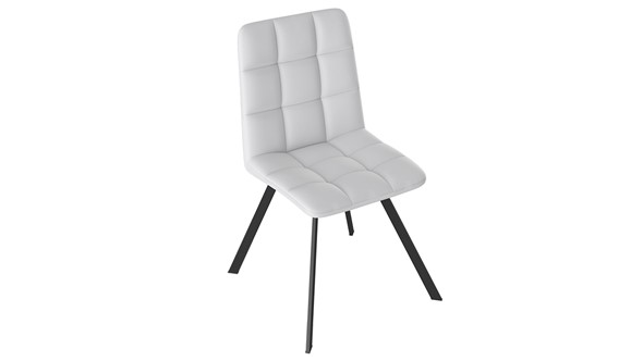 Обеденный стул Бруно (паук Т2), Черный муар матовый/Кожзам Белый в Магадане - изображение