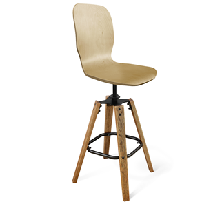 Барный стул SHT-ST15-1/S93 (прозрачный лак/брашированный коричневый/черный муар) в Магадане