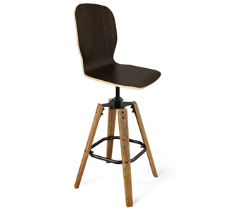 Барный стул SHT-ST15-1/S93 (венге/брашированный коричневый/черный муар) в Магадане