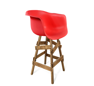 Барный стул SHT-ST31/S81 (красный/брашированный коричневый) в Магадане