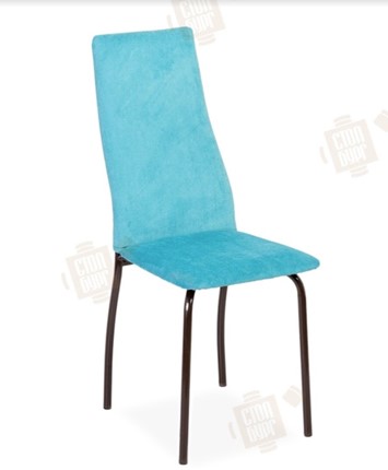 Обеденный стул Волна, каркас металл коричневый, инфинити бирюза в Магадане - изображение