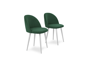 Комплект из 2-х обеденных стульев Лайт изумрудный белые ножки в Магадане - предосмотр