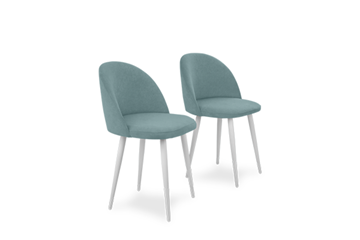 Комплект из 2-х кухонных стульев Лайт мятный белые ножки в Магадане - предосмотр