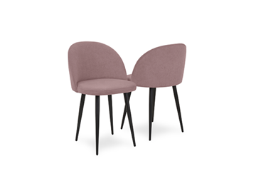 Комплект из 2-х обеденных стульев Лайт розовый черные ножки в Магадане - предосмотр 1