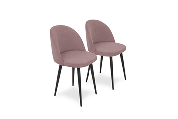 Комплект из 2-х обеденных стульев Лайт розовый черные ножки в Магадане - предосмотр