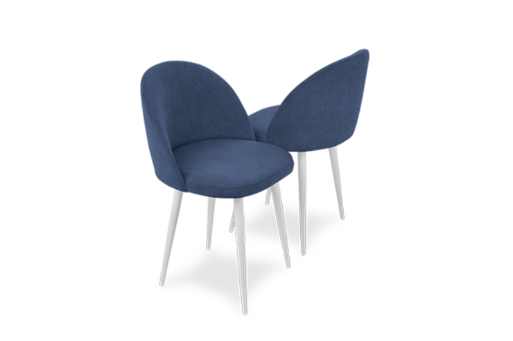 Комплект из 2-х кухонных стульев Лайт синий белые ножки в Магадане - изображение 1