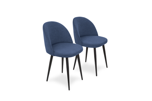 Комплект из 2-х кухонных стульев Лайт синий черные ножки в Магадане - изображение