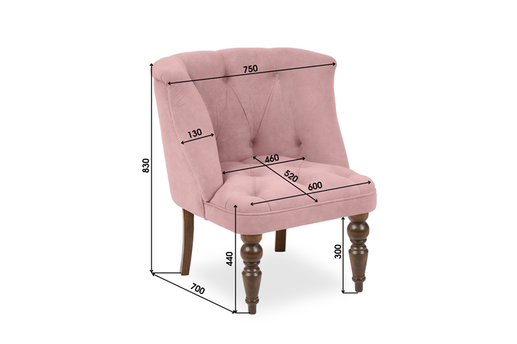 Кресло Бриджит розовый ножки коричневые в Магадане - изображение 8