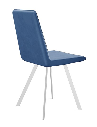 Мягкий стул 202, микровелюр B8 blue, ножки белые в Магадане - изображение 2