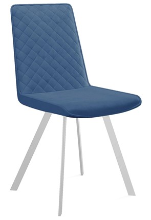 Мягкий стул 202, микровелюр B8 blue, ножки белые в Магадане - изображение