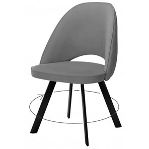 Кухонный стул 228 Поворотный, Микровелюр серый / опоры черные в Магадане