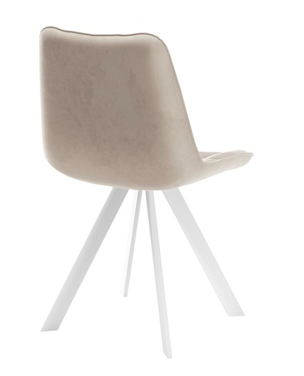 Обеденный стул 229 Поворотный, Микровелюр B03 Beige / опоры белые в Магадане - изображение 2