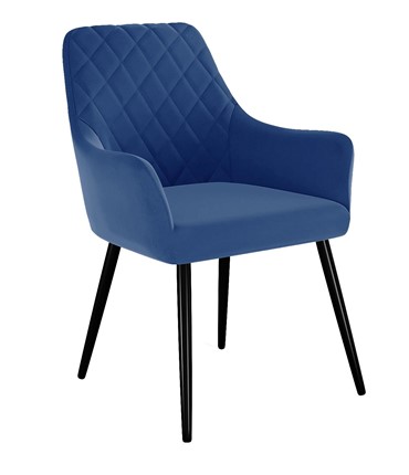 Мягкий стул 241, микровелюр Z20 синий, ножки черные в Магадане - изображение