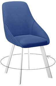 Обеденный стул 246 Поворотный, Микровелюр Z20 Синий / опоры белые в Магадане - предосмотр