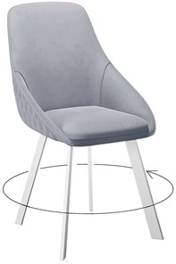 Обеденный стул 246 Поворотный, Микровелюр Z46  перламутр / опоры белые в Магадане - предосмотр