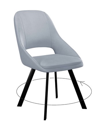 Обеденный стул 247 Поворотный, Микровелюр Z46 Перламутр / опоры черные в Магадане - изображение