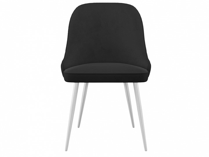 Мягкий стул 256, микровелюр К21 черный, ножки белые в Магадане - изображение 1