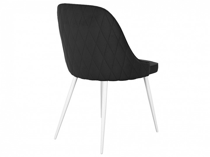 Мягкий стул 256, микровелюр К21 черный, ножки белые в Магадане - изображение 2