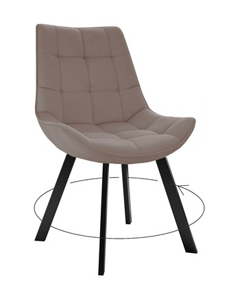 Обеденный стул 263 Поворотный, Микровелюр B5 Latte / опоры черные в Магадане - изображение