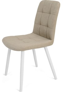 Обеденный стул Кубика Абсент NEW, ноги белые круглые XL (R32)/велюр T170 Бежевый в Магадане