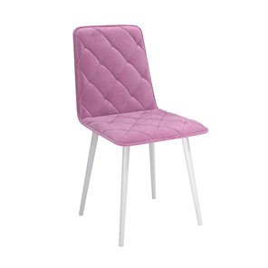 Обеденный стул Антика, велюр тенерифе розовый/Цвет металл белый в Магадане