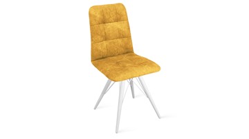 Обеденный стул Аспен К3 (Белый матовый/Микровелюр Wellmart Yellow) в Магадане
