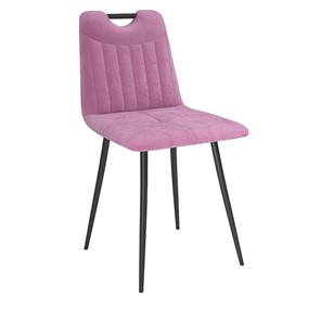 Обеденный стул Брандо, велюр тенерифе розовый/Цвет металл черный в Магадане