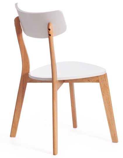 Обеденный стул Claire, дерево гевея/МДФ 48x49,5x81,5 Белый/натуральный (2 шт) арт.15113 в Магадане - изображение 2