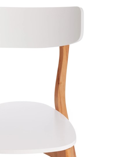 Обеденный стул Claire, дерево гевея/МДФ 48x49,5x81,5 Белый/натуральный (2 шт) арт.15113 в Магадане - изображение 5