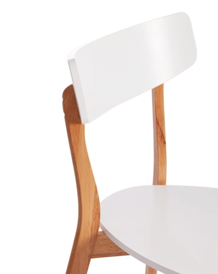 Обеденный стул Claire, дерево гевея/МДФ 48x49,5x81,5 Белый/натуральный (2 шт) арт.15113 в Магадане - изображение 6