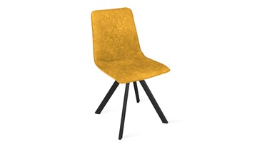 Кухонный стул Хьюго К2 (Черный муар/Микровелюр Wellmart Yellow) в Магадане